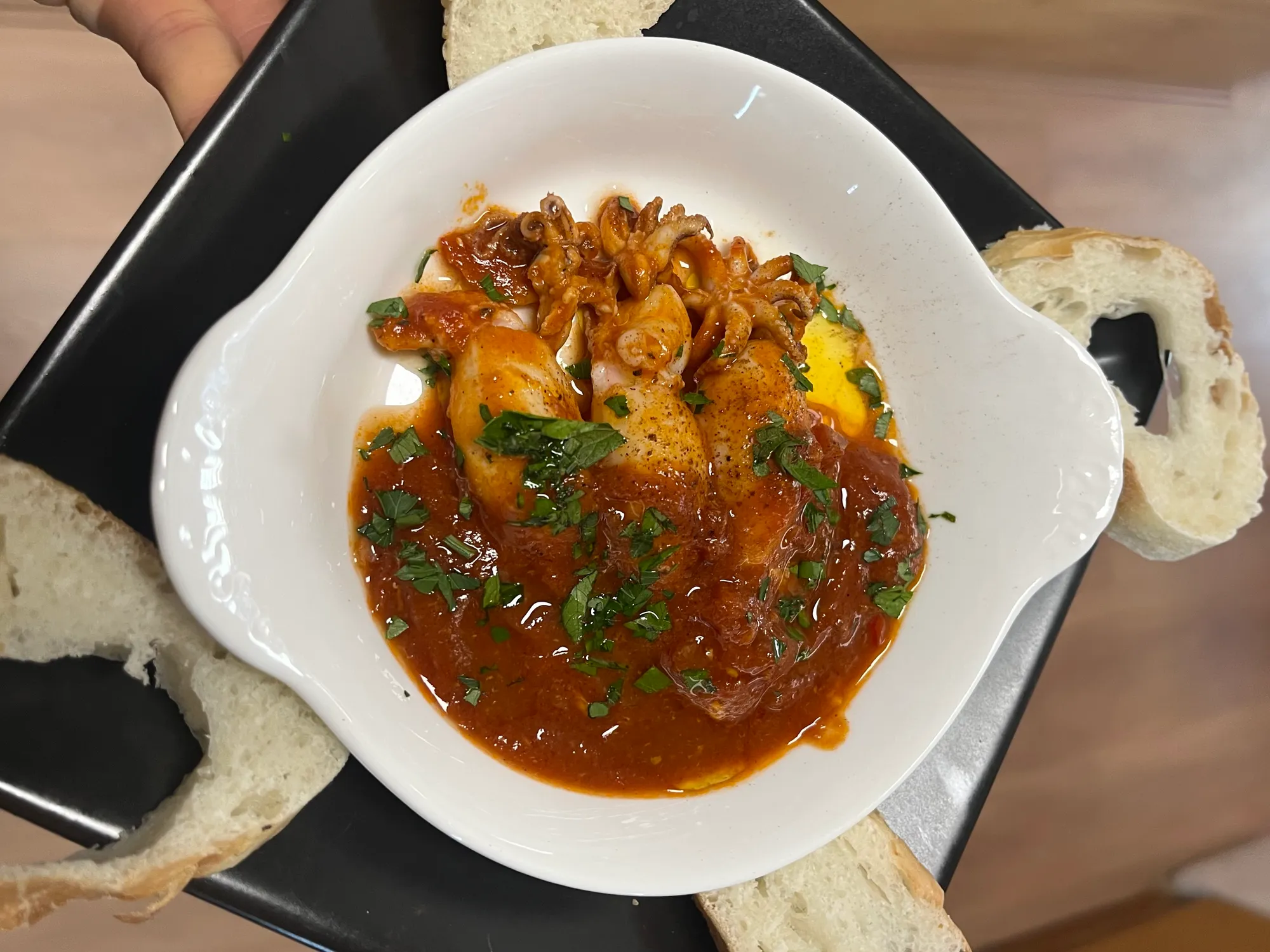 Stuffed Calamari w Prawn in Sugo 